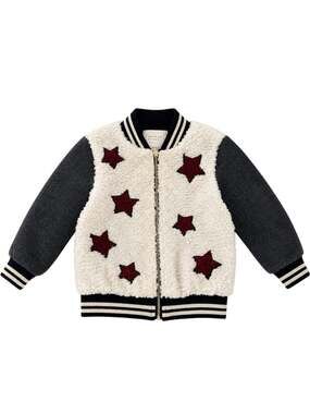 Hannah Banana Girls Sherpa Varsity Bomber Jacket Future Is Me 2T